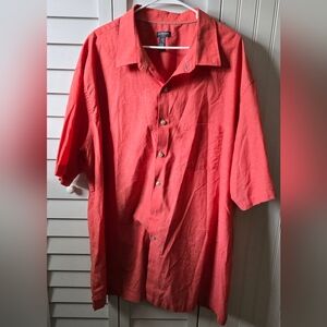 Van Heusen Air Men's Red Button-Up Shirt Size 3XL Tall